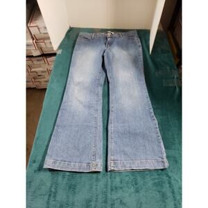 Gap Jeans Size 10 Long and Lean Womens Blue Stretch Pants Mid Rise Flared Ankle